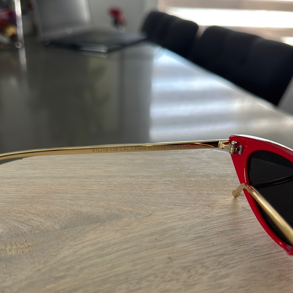 Anthropologie Matt & Nat Red and Gold Cat-Eye Sunglasses. No case included. - Picture 5 of 6